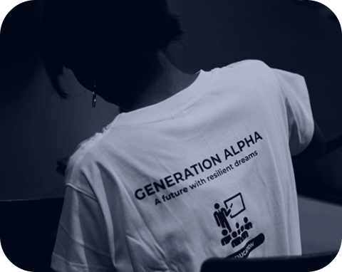 Person wearing Generation ALPHA t-shirt
